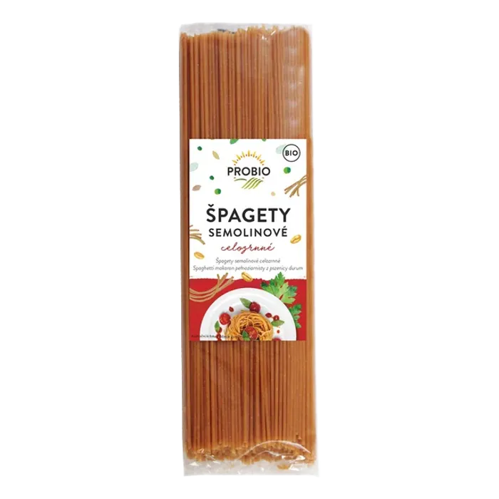 PROBIO Špagety semolinové celozrnné 500 g BIO